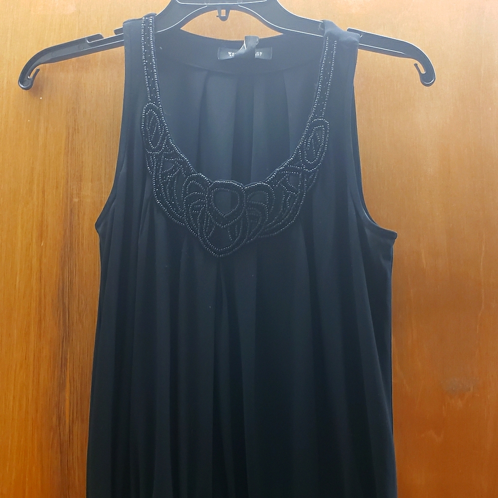 Used black dress with beaded sequence